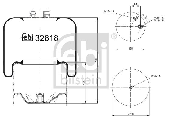 FEBI BILSTEIN Кожух пневматической рессоры 32818